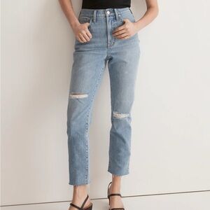 Madewell The Perfect Vintage Jeans Busted Knee Light Wash